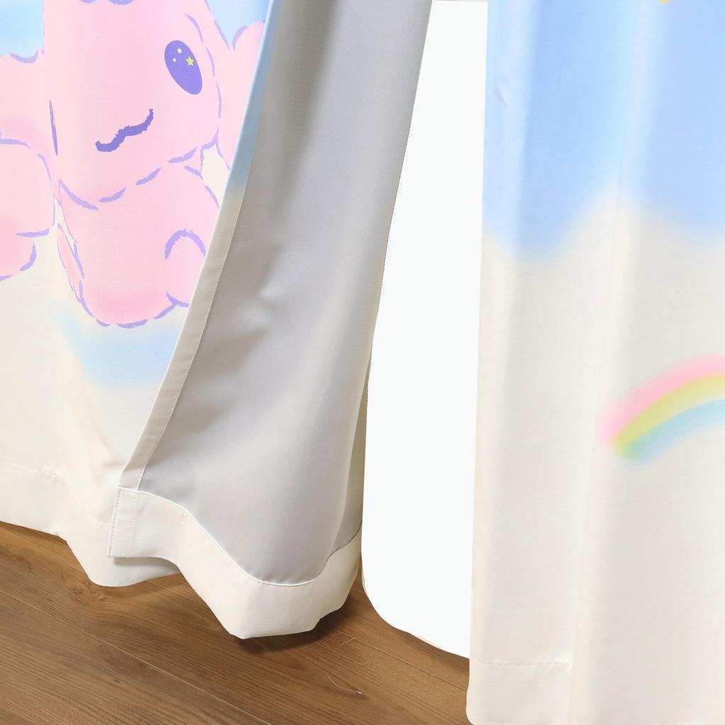 MORIPiLO Sanrio Синнаморолл Блэкаут Шторы Соединяющие Искусство Набор Милых Sanrio Корица Синий Морисита Макура (Узорные однопанельные шторы),