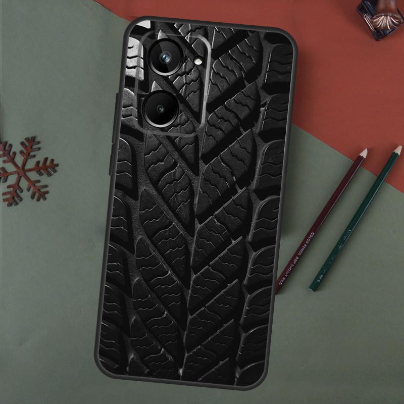 Tire Tread Pattern Case For Realme C75 C65 C67 C71 C63 C61 C55 C51 C53 C35 11 12 13 14 15 Pro Plus GT6 GT7 Pro