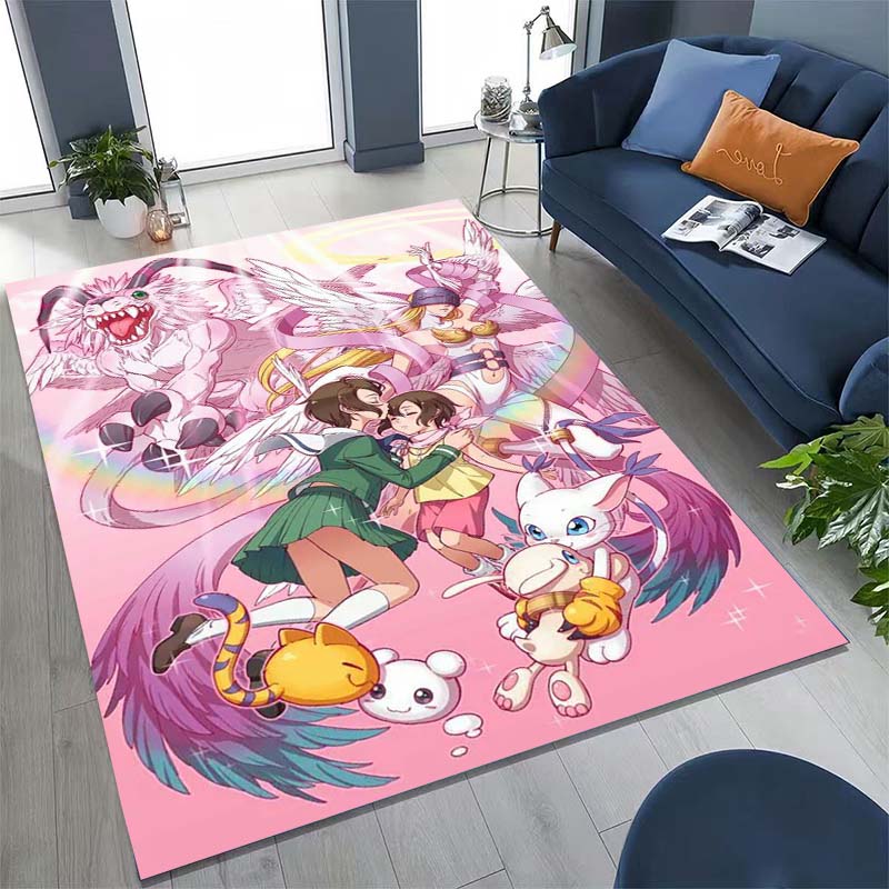 The New (Digimon) Rug Is Suitable for Home Décor in Game Rooms, Bedrooms, Living Rooms, Sofas, and Other Areas.