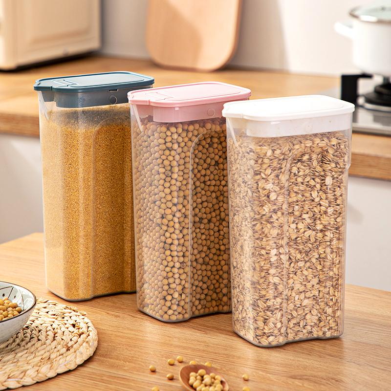 Food Grade PP Storage Box Sealed Grain Rice Container Organizer Moisture-Proof Fresh-keeping Tank Jars Kitchen Accessories