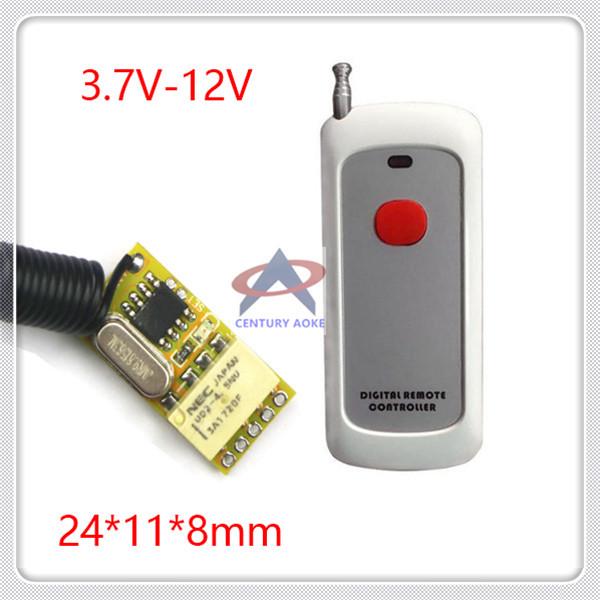 3.7V-12V Remote Control Switch + Long-Distance Single-Key Controller: Momentary, Self-Locking, NO/NC