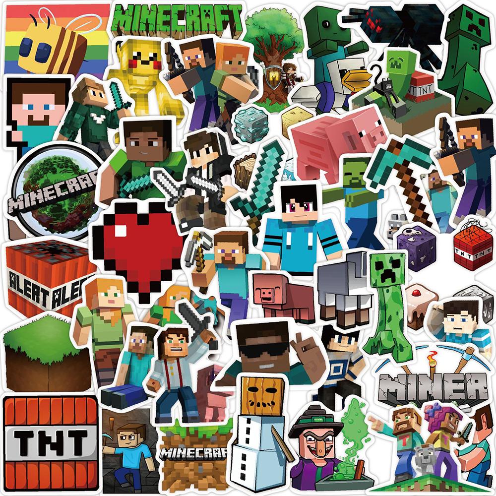 Miner Craftings Pixel Game Party Decoration Birthday Party Favors Gifts Supplies Tableware Set Tablecloth Slap Bracelets Cup