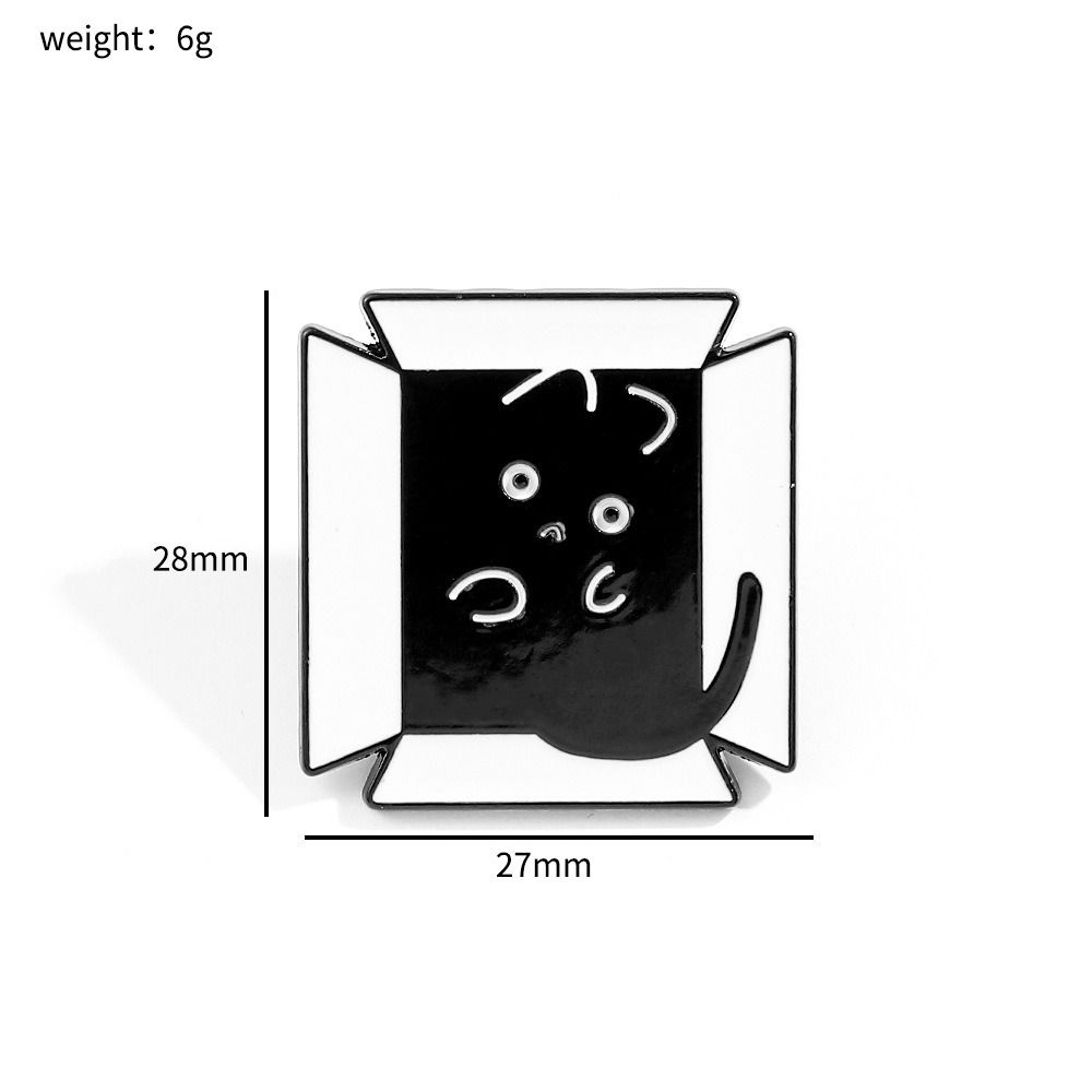 Жидкая Серия Кошек Черный Кот в Чашке с Водой Брошь Банка Кот Металлический Значок Аксессуары для Одежды