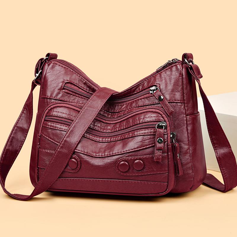 Сумка для среднего и пожилого возраста, женская сумка через плечо из мягкой кожи, большая вместительная сумка через плечо, материнская сумка