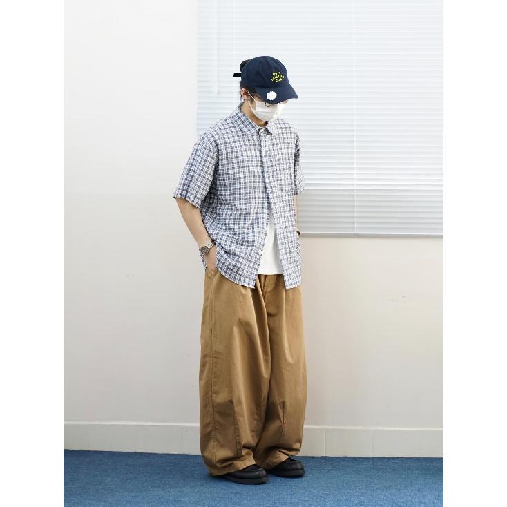 Рубашка с коротким рукавом мужская летняя японская ретро свободная повседневная рубашка с рукавом пять четвертей модная брендовая рубашка куртка