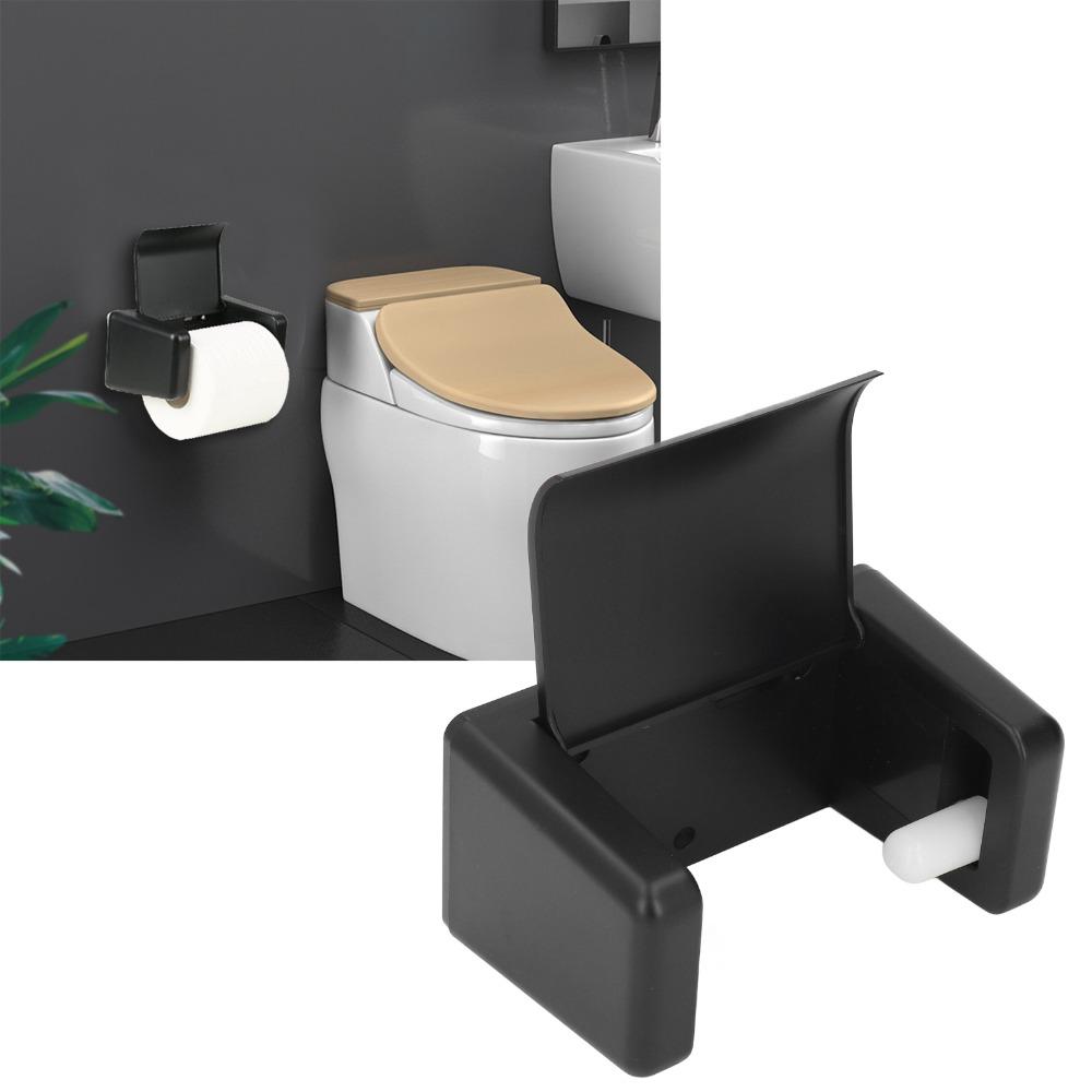 Wall Mounted Toilet Paper Holder Black Toilet Paper Container Toilet Roll Paper Holder Family