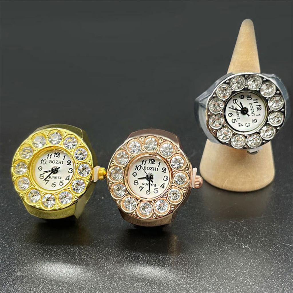 Винтажное панк-кварцевое кольцо для часов на палец для женщин и мужчин, готические часы, кольца, цифровые часы, эластичные эластичные кольца, ювелирные часы, подарок