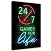 Canvas Print Gamer for Life Inscription