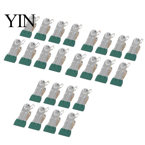 Sturdy Grip Fasteners for Grocery Bags 24PCS Stainless Steel Clothes Pegs, with Non-Slip Rubber Coating, Heavy Durable Laundry Room Organizers