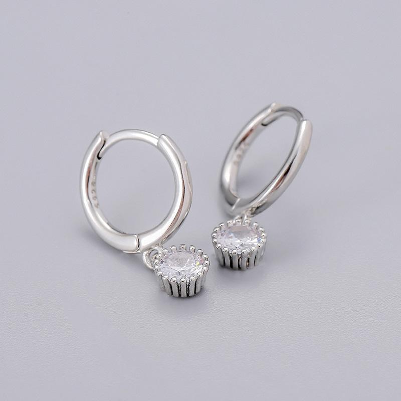 ANENJERY Цирконовые серьги-кольца с подвеской, женские простые золотые французские серьги оптом