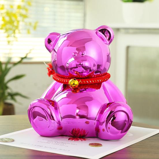 Гальванический медведь-копилка, сидящий медведь, монета, копилка, домашний офис, книжная полка, украшение для рабочего стола, украшение для детей и взрослых, подарок