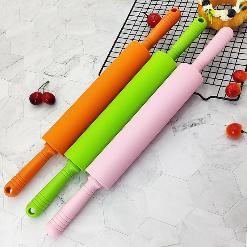 48.5cm Silicone Dough Roller Large Size Non-stick Rolling Pin Colorful Pastry Tool Pastry Dough Flour Roller Kitchen