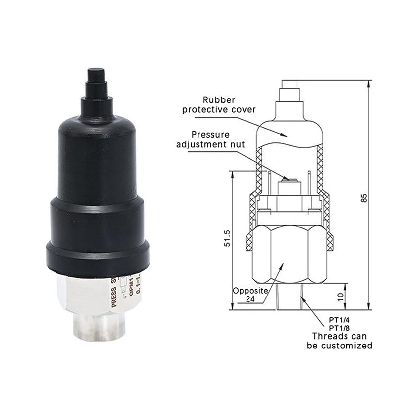 Qpm11-Nc-02 Pneumatic Adjustable Diaphragm Type Pressure Control Switch Stainless Steel Rubber Pressure Switch For Pump
