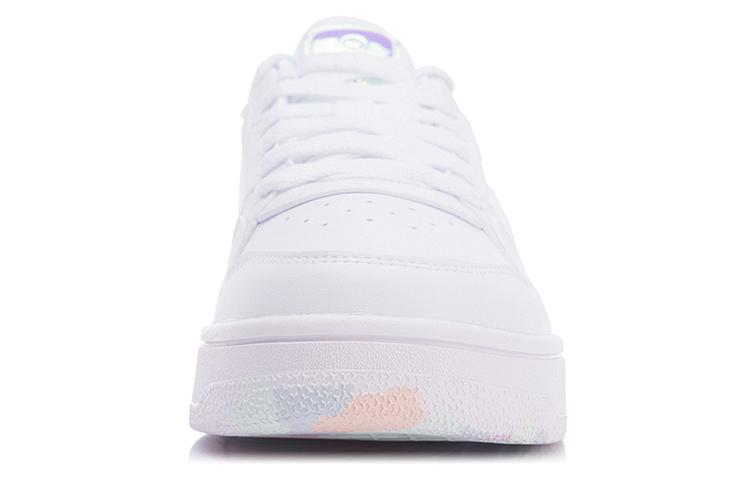Li Ning Slip Resistant Lightweight Balance Abrasion Resistant Low top Skateboard Shoes Women's White AGCR342-2