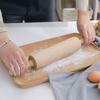 1pc Classic Wood Rolling Pin with Kneading Mat, Heavy for Baking Rolling Dough, Christmas Thanksgiving Mother's Day Baking Gift