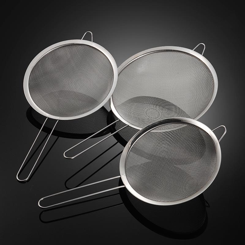 Stainless Steel Mesh Strainer: 201 Rim, 30 Mesh, for Soy Milk & Traditional Chinese Medicine, Large with Wire Handle