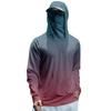 Men's Summer Gradient Color Quick-drying Long-sleeved T-shirt Sun Clothing Fishing Fitness Sports Hooded Long-sleeved Top