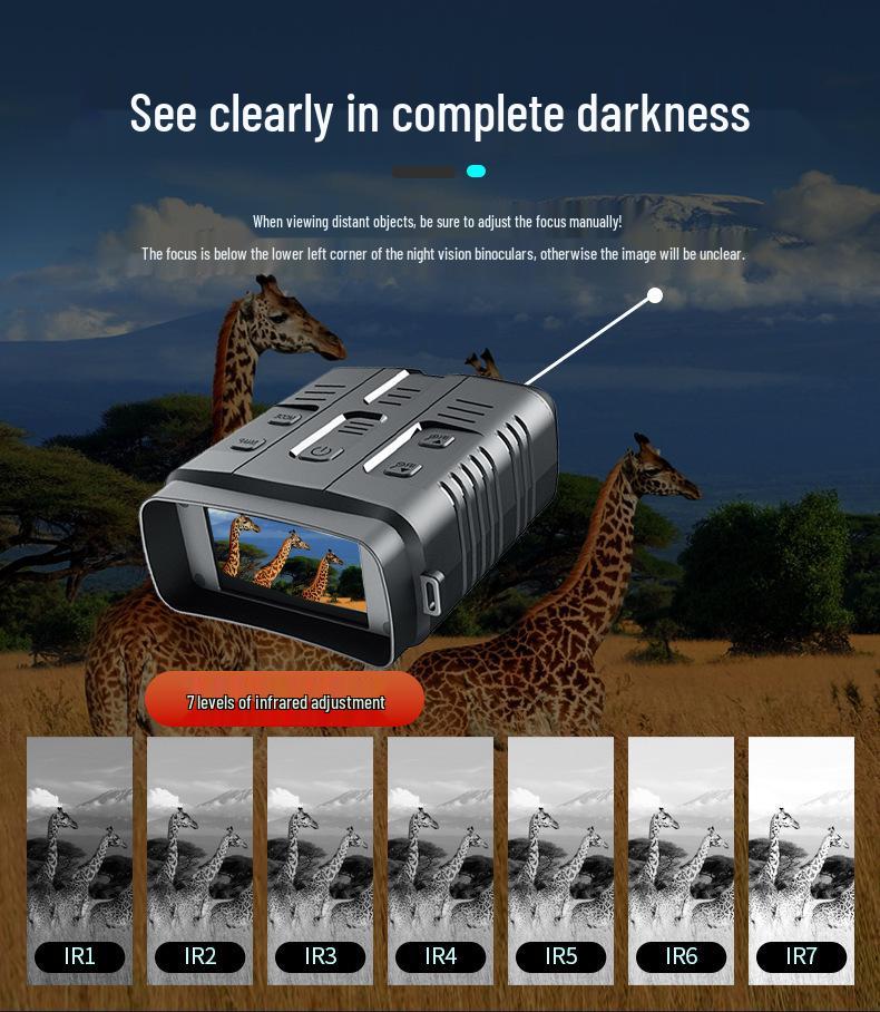 R19 Ultra-HD Day/Night All-Black Infrared Night Vision Device with Large Screen for Photo & Video Recording