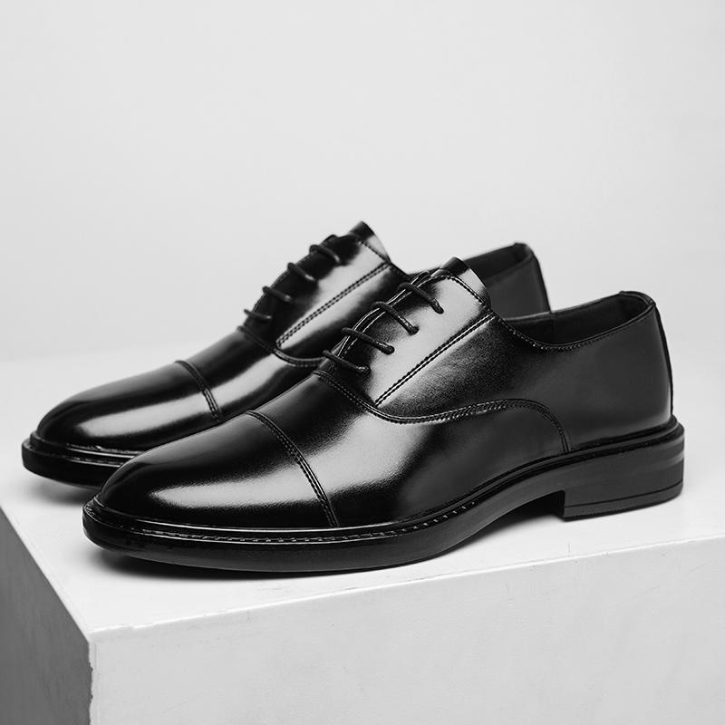 FashionMen Dress Shoes Formal Dress Shoe Black Leather Shoes Men Lace Up Point Toe Business Casual Shoes for Men Wedding Party Office