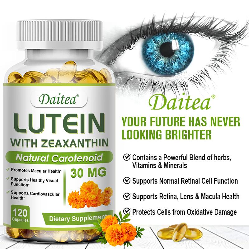 Lutein with Zeaxanthin Capsules, Marigold Petal Extract, 120 Count Dietary Supplement