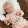 19 Inch Reborn Baby Doll Loulou Closed Eyes Soft Cloth Body Newborn Babies Doll Wear Romper 3D Painted Skin Rebirth Dolls for Kids House Play Bath Toy
