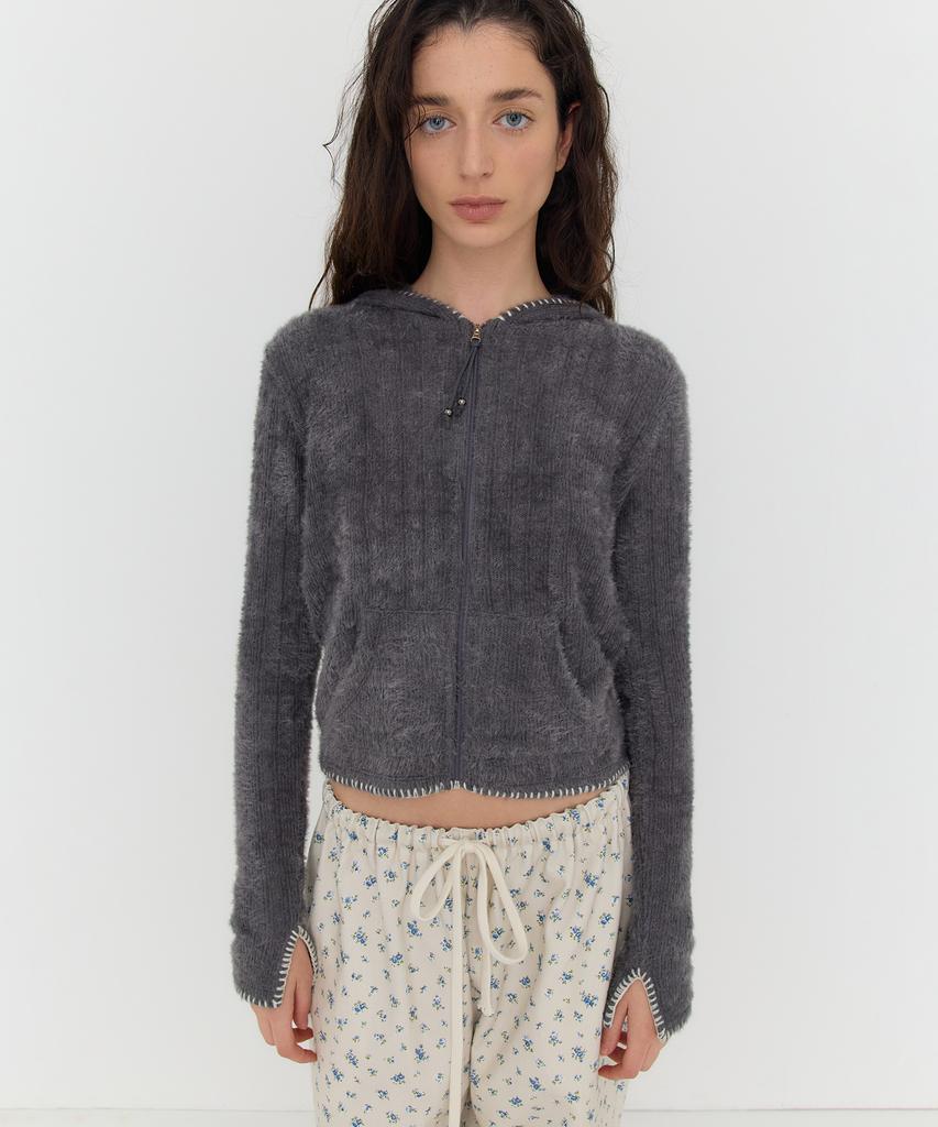 Толстовка на молнии Dearstalker Sui Stitch Knit Hoodie - Угольный