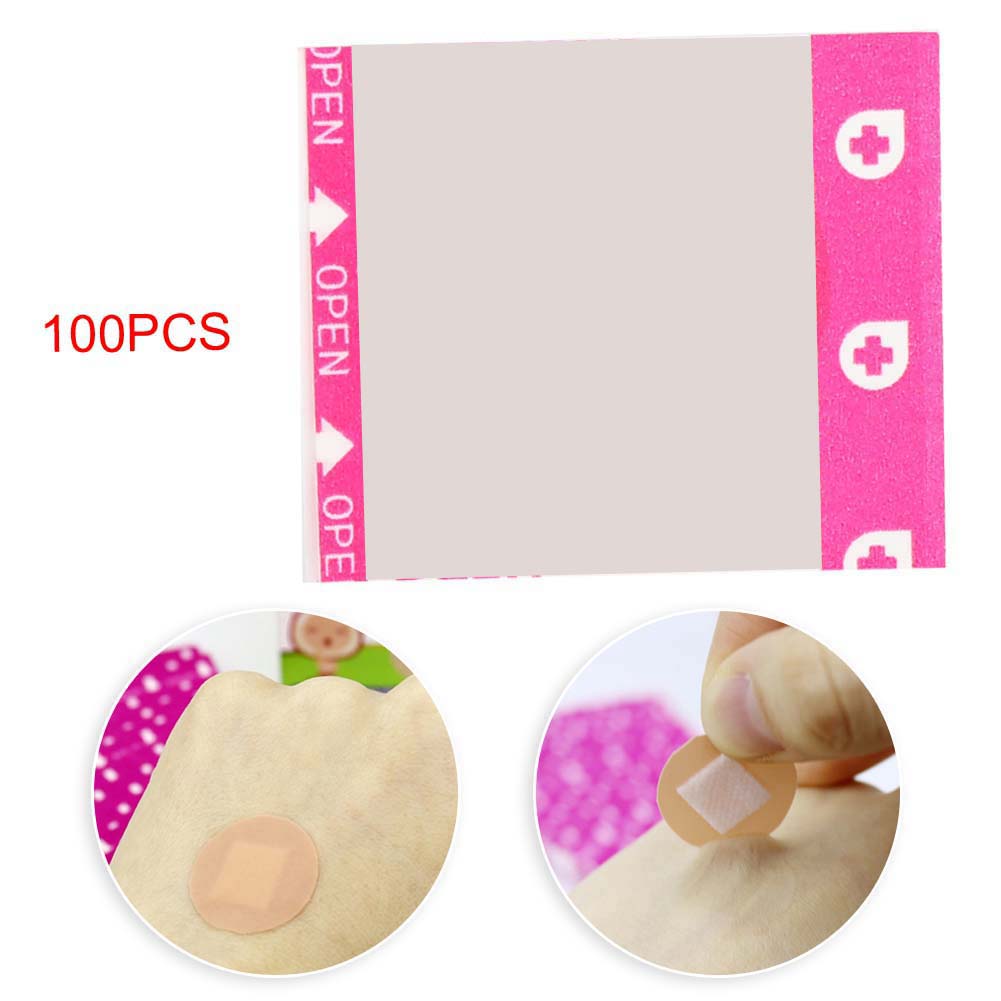 100Pcs Waterproof Mini Round Breathable Bandage Band Aid First Aid Wound Dressing Patch