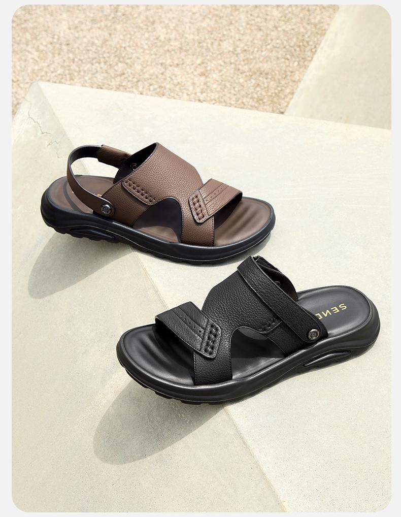 Senda Men's Sandals 2025 Summer New Lightweight Breathable Casual Beach Shoes