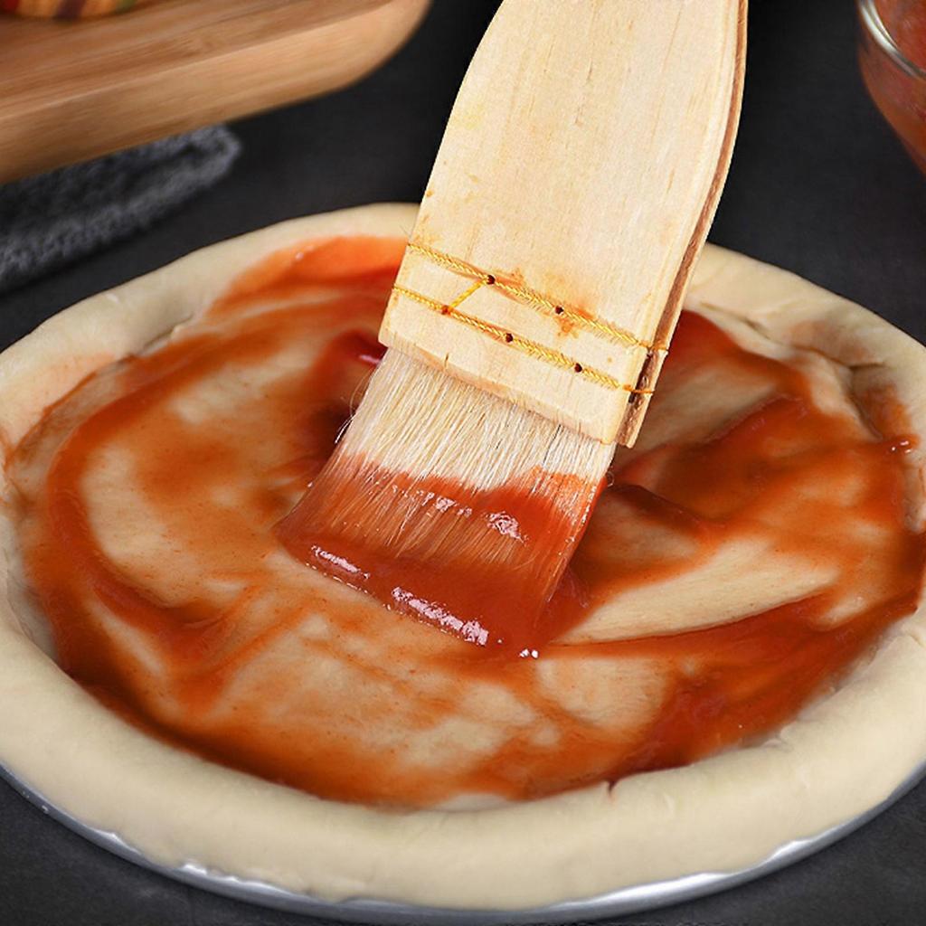 3Pcs Kitchen Basting Oil Brush Wood Handle Pastry Brushes Barbecue Oil Baking Brush for Spreading Butter Cooking Baking