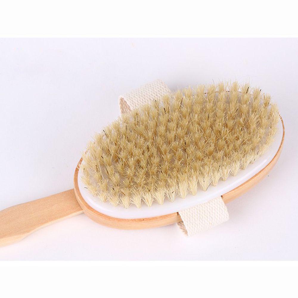 Ванна Натуральная щетина Щетка для отшелушивания сухой кожи Очиститель Массажер для тела Скраб для душа