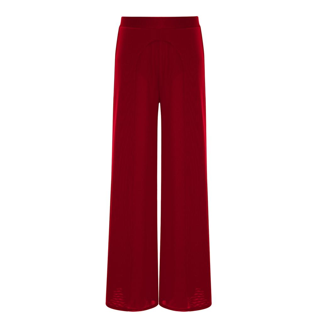 Girls Competition Dance Pants: Elastic Waistband Wide-Leg Mesh with Built-In Briefs for Lyrical Performance