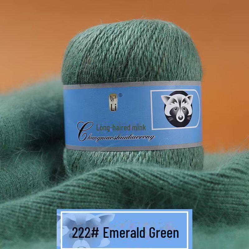 Мягкая пряжа из кашемира ручной работы для шапок и шалей, пряжа из шерсти норки с длинным ворсом средней толщины для вязания крючком