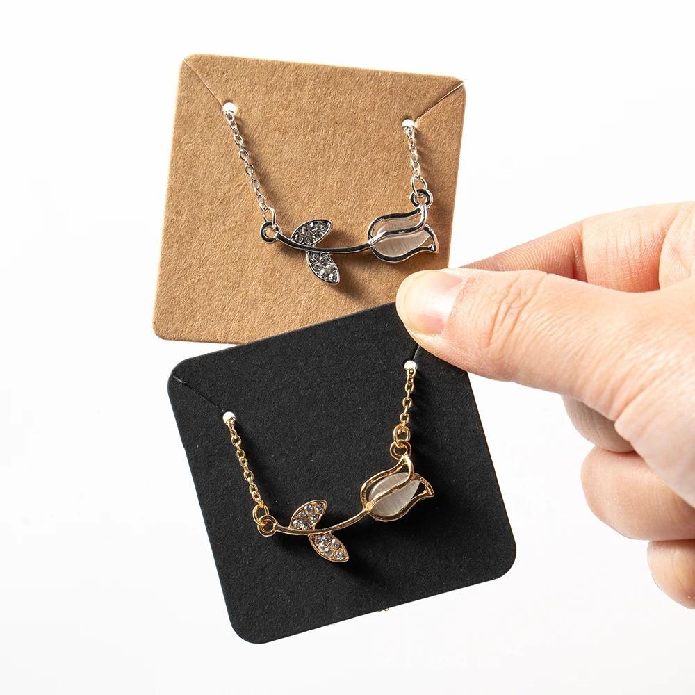 50 шт./компл., ожерелье, ювелирные изделия, бумажные серьги-карты 5x5 см, серьги-дисплеи, карты-гвоздики для ушей, карты