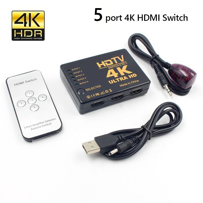 3 in 1 HDMI-compatible Switch 4K Switcher out HD 1080P Video Cable Splitter 1x3 Hub Adapter Converter for PS4/3 TV Box HDTV PC