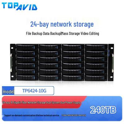 TOPAVID TP6424-10G 24-отсечный стоечный волоконный NAS-сервер хранения