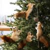 Yousheng Simulated Squirrel Figurine Cute Miniature Squirrel Statue Christmas Foam Squirrel Decoration Desktop Ornament for Holiday Home Decor