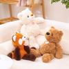 Супер мягкая ленивая пушистая мультяшная мягкая игрушка енот белый бурый медведь декоративная подушка подарок на день рождения