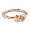 London Blue Topaz Twin Bezel Minimalist Ring - 925 Sterling Silver Rose Gold Vermeil