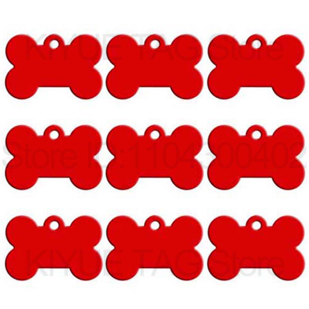 KIYUE 100 Pcs Blank Bone Shaped Dog Tag Cat Tags Personalized Small Pet ID Aluminum Alloy Label Name Plate