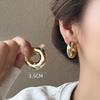 Hyperbole Long Water Droplet Flower Wing Round Wave Square Shell Golden Pendant Earrings for Women CCB Smooth Creative Jewelry