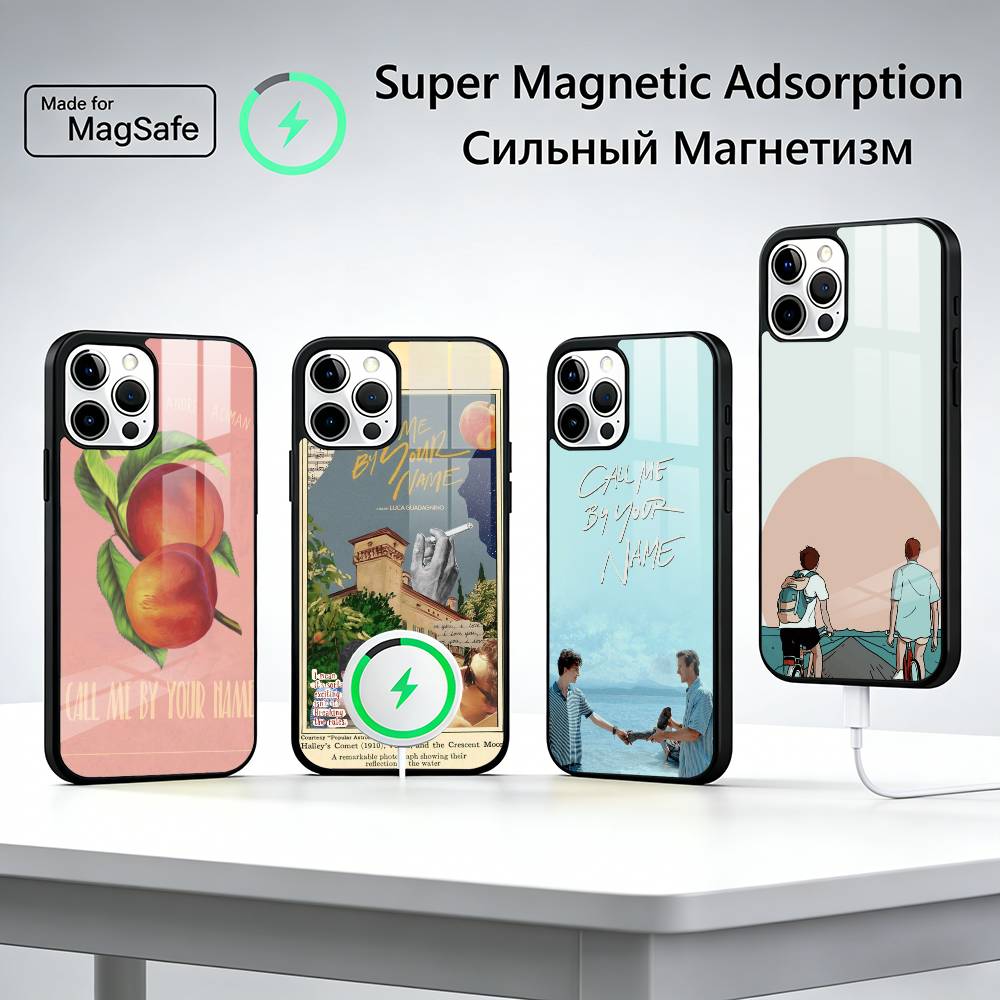 Чехол для телефона C-Call Me by Your N-Name для iPhone17,16,15,14,13,12,11 Plus,Pro Магнитный Для Magsafe Беспроводной Зарядки