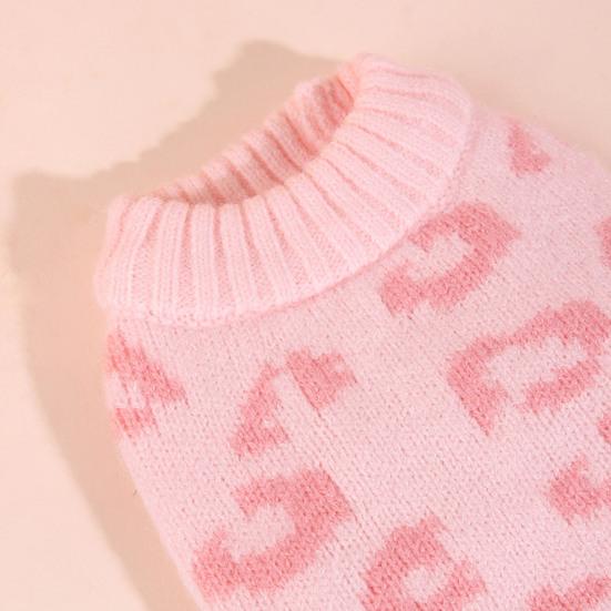 Нежный свитер для домашних животных, шерстяная пряжа с короткими рукавами, теплая одежда для собак с принтом