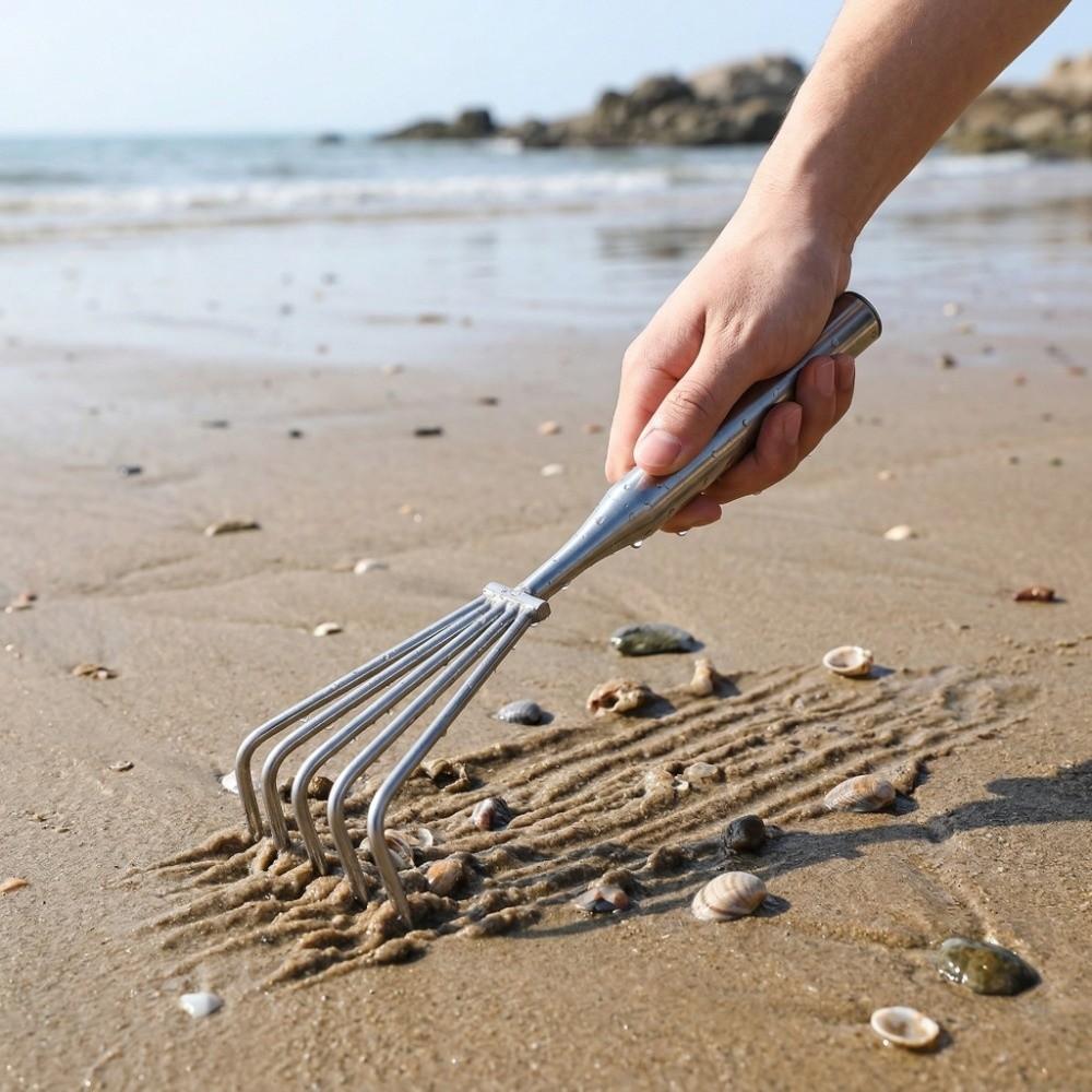 Stainless Steel Garden Hand Rake Manual Weeding Removal Puller Small Leaf Rakes Garden Yard