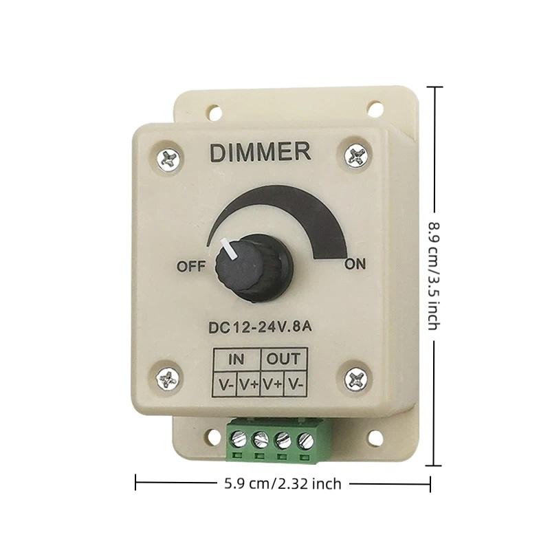 8A Регулируемый одноцветный поворотный диммер DC 12V 24V Светодиодный поворотный настенный переключатель-диммер Лампа Лампочка Лента Драйвер Светодиодный контроллер Диммеры