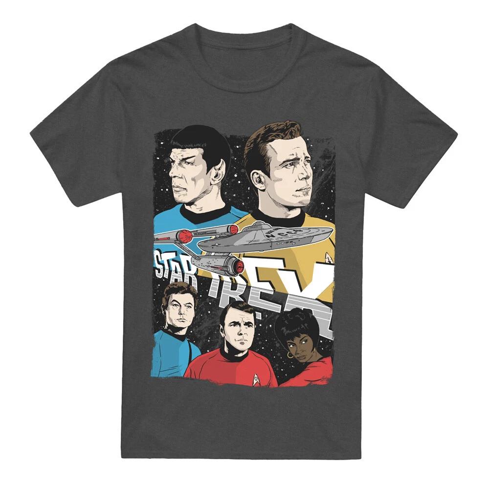 Футболка с иллюстрацией команды Star Trek S-2XL - Угольный