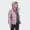 adidas W 3St Puff Jacket Logo Striped Printed Hoodie Zip Long Sleeve Down Coat Women Jackets Pink HR8446