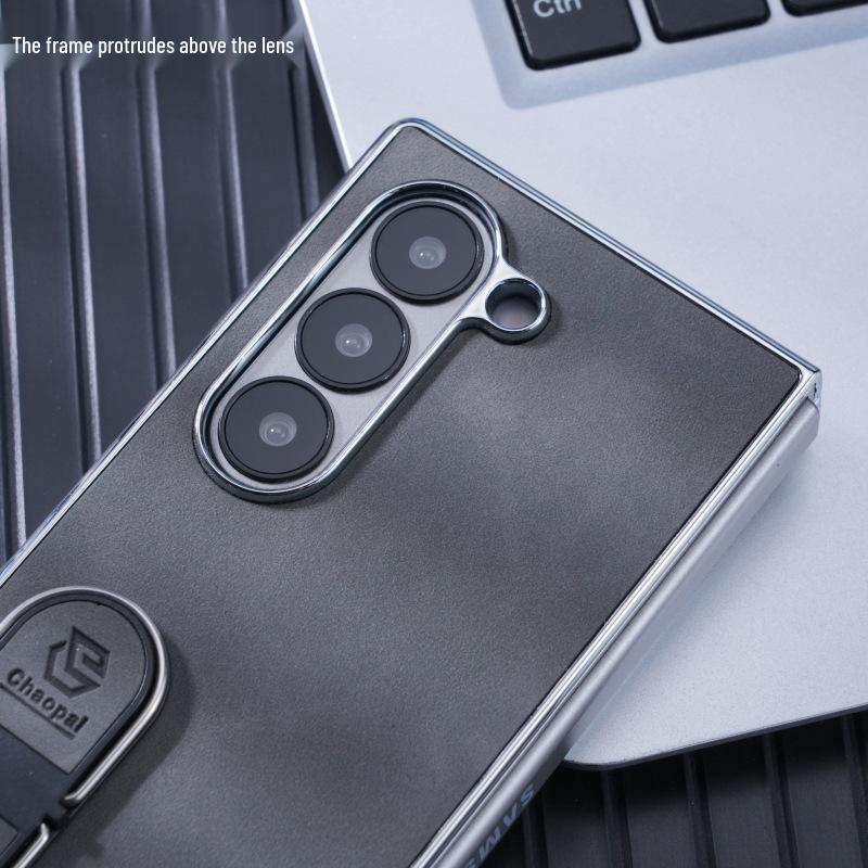 Чехол для телефона Samsung Z Fold7/6: Гальванизированная кожаная подставка для защиты складного экрана (Подходит для моделей 5/4/3)