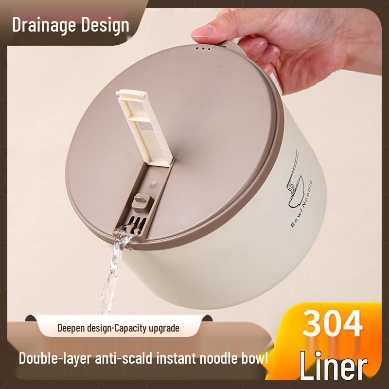 Миска для лапши быстрого приготовления Mishangni из нержавеющей стали 304 с крышкой