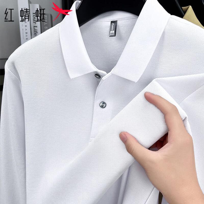 RED DRAGONFLY Мужская однотонная рубашка-поло в стиле business casual с длинным рукавом