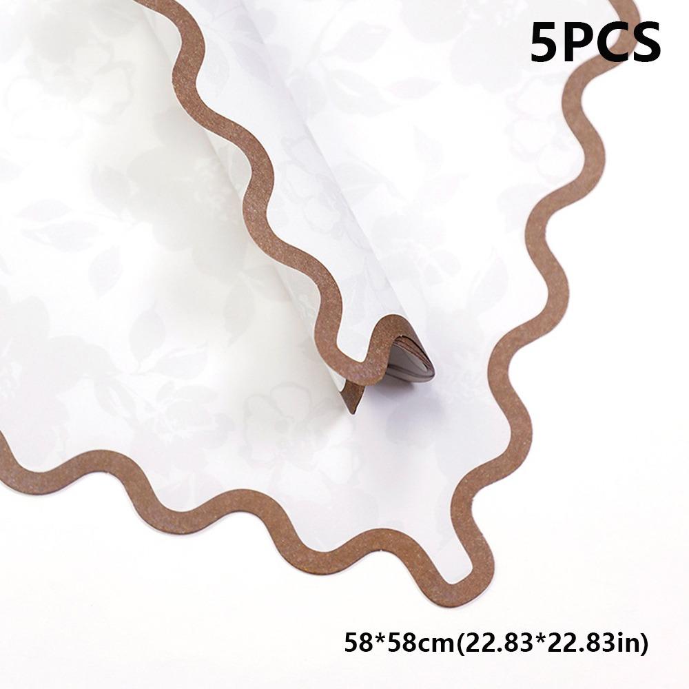 Kraft Paper INS Flower Wrapping Paper Wavy Border Bouquet Wrapping Material Fashion DIY Crafts